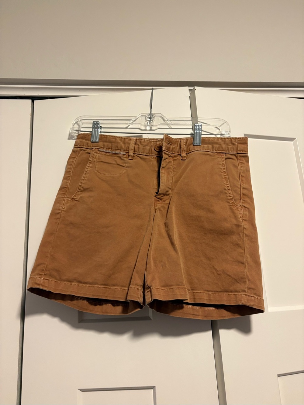 Anthropologie Rolled-Hem Chino Shorts in Camel Tan